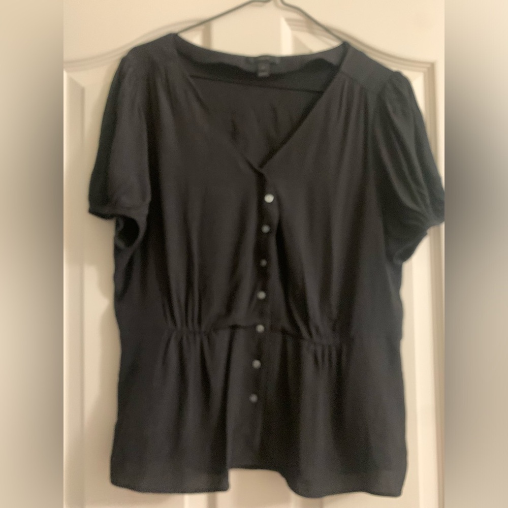 JCrew Vneck Button down Peplum blouse size 8